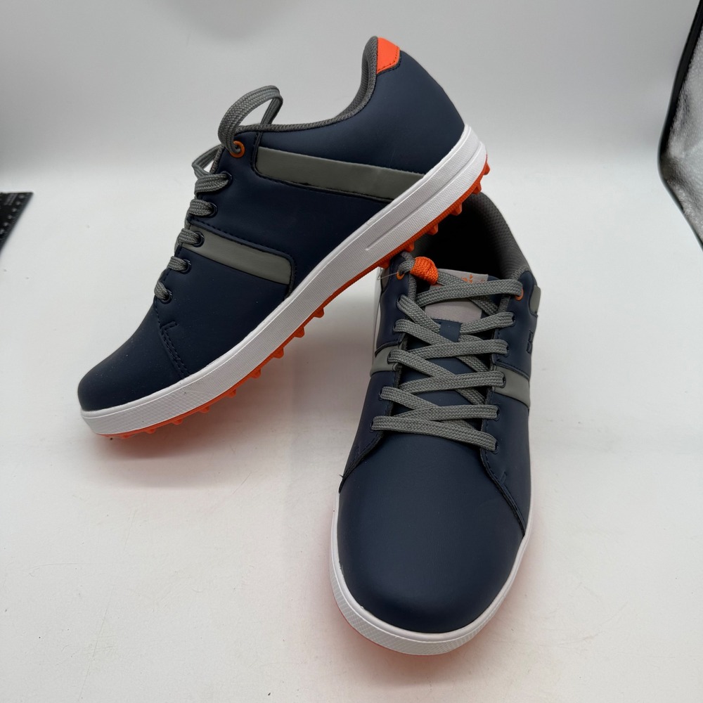 Etonic GS200NG Mens Spikeless Golf Shoes Navy Grey Orange Size 7.5 NEW